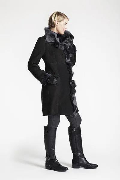 #1296 Toscana Ruffle Tuxedo Walking Coat