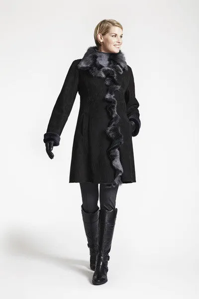 #1296 Toscana Ruffle Tuxedo Walking Coat