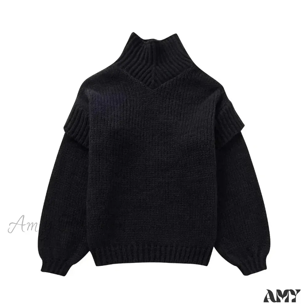 2024 Autumn Winter for Women Long Sleeve Knitted Basic Stylish Chic Cozy Trendy Comfortable Sweater