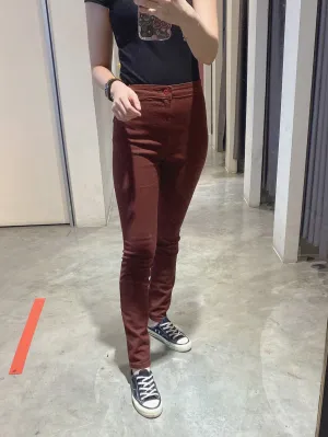 ACEWIN Maroon High Waist Jeans (Size S-XL) 300869