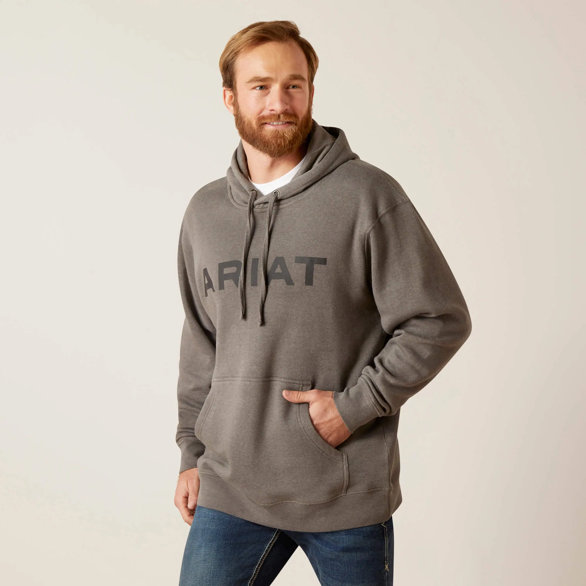 Ariat Men's Grey Heather Logo Hoodie