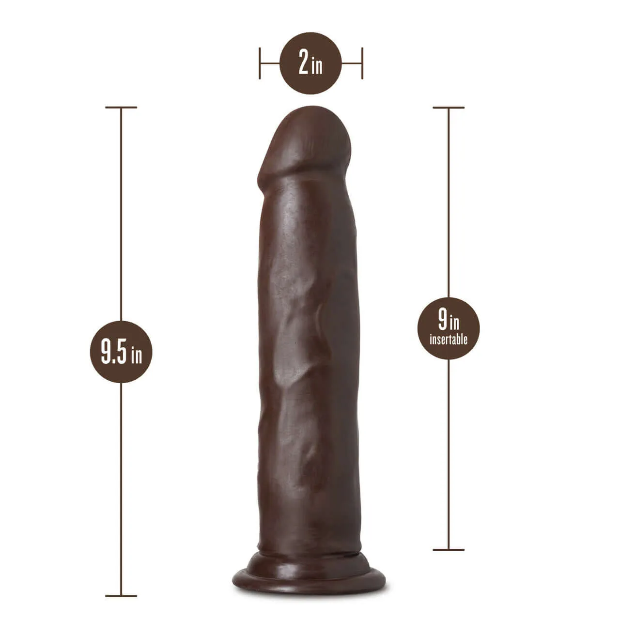 Au Naturel Jackson 9 inches Dong Chocolate Dark Brown