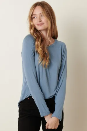 Bamboo Stone Blue Knit Top