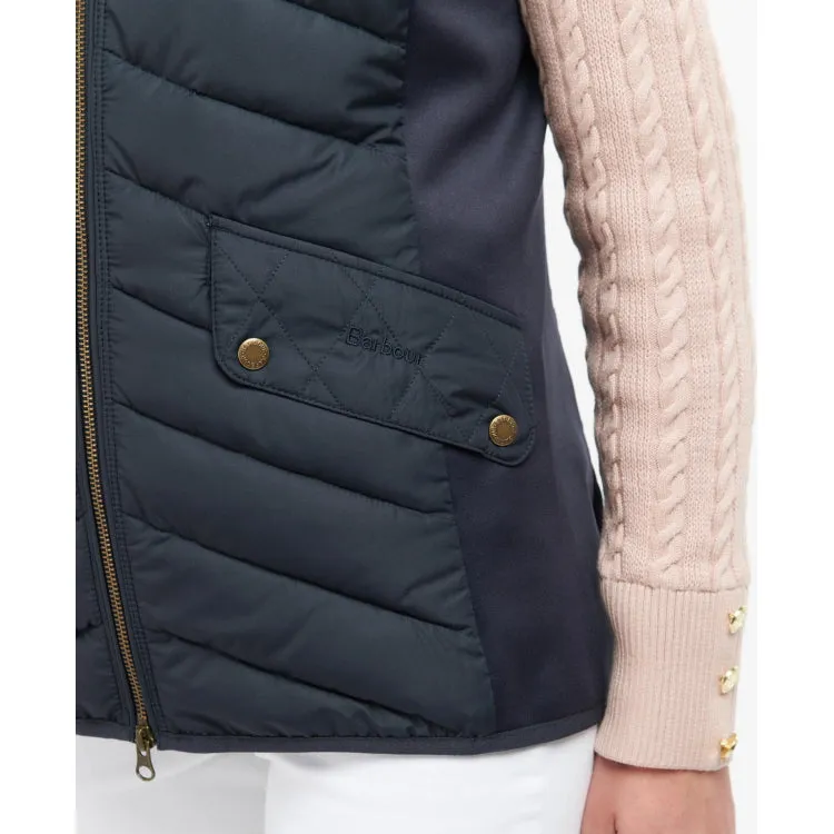 Barbour Ladies Stretch Cavalry Quilt Gilet - Dark Navy/Dark Navy Marl