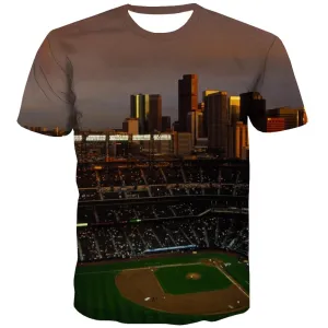 Baseball T shirts Men Stadium T shirts Funny Game Shirt Print White T-shirts 3d