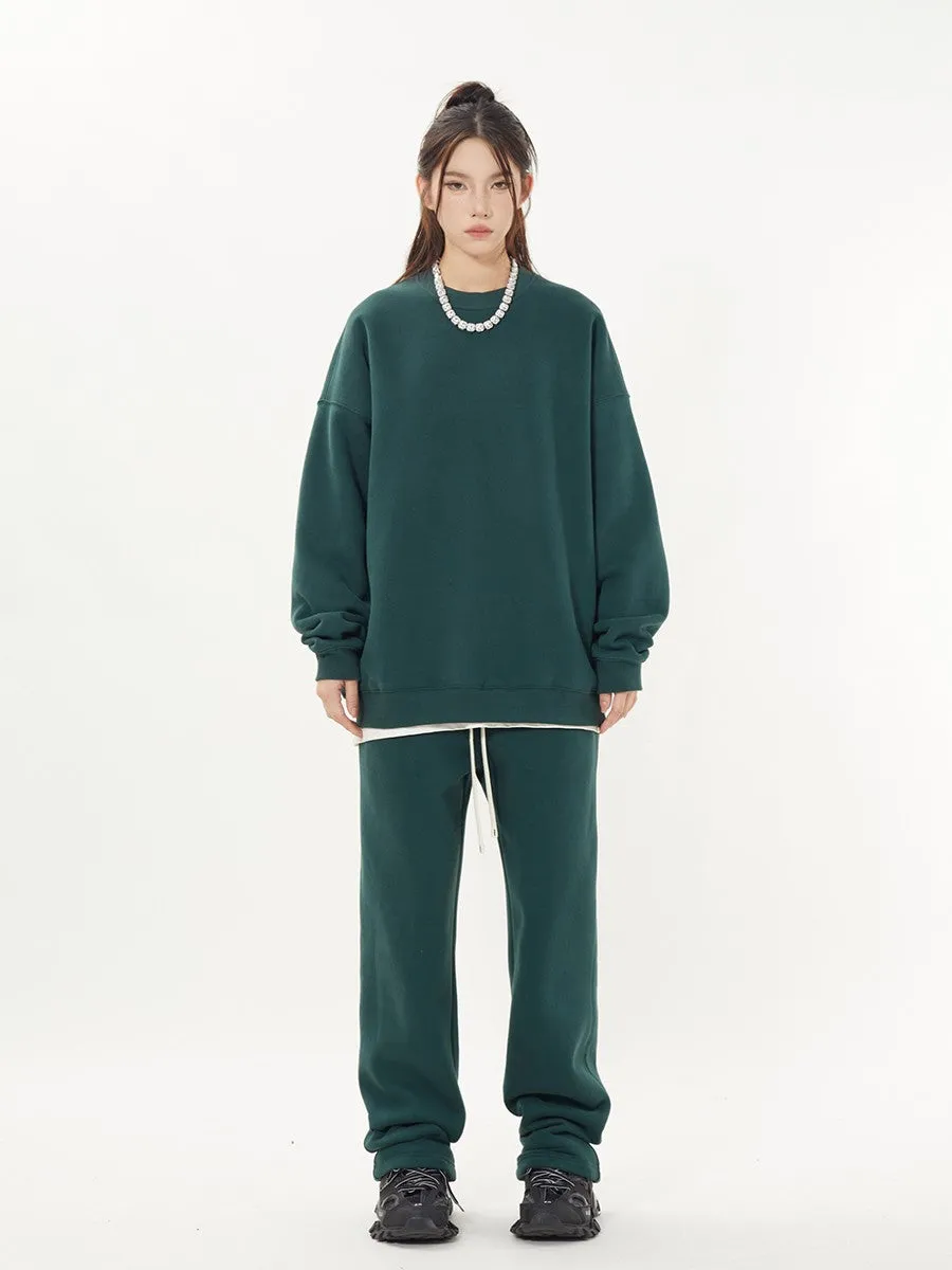 Basic Solid Set Unisex Oversize Loose Hoodies