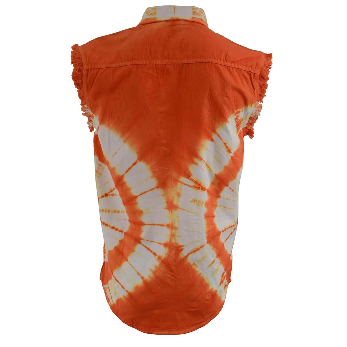 Biker Clothing Co. MDM11680 Men's Classic Orange and White Tie-Dye