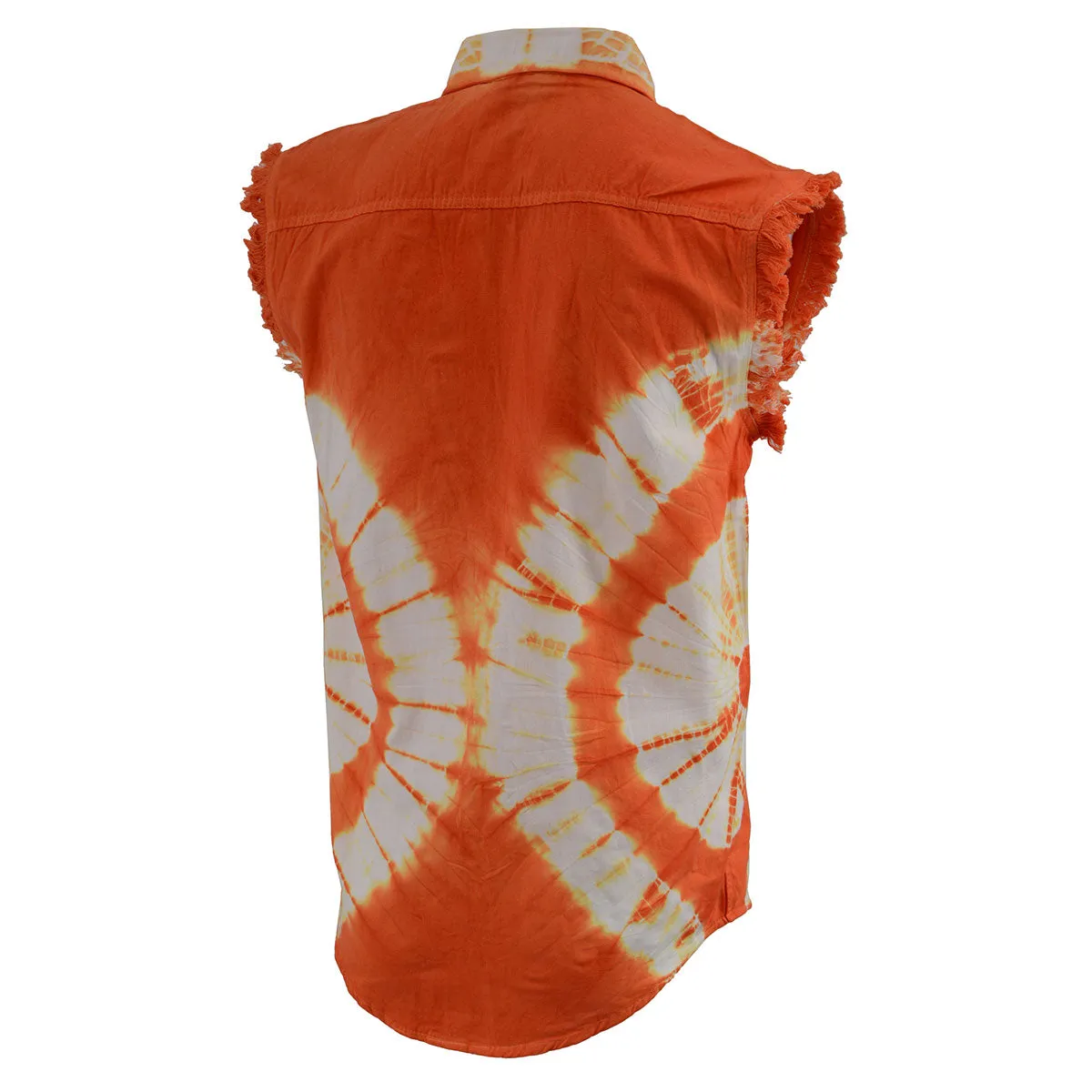 Biker Clothing Co. MDM11680 Men's Classic Orange and White Tie-Dye