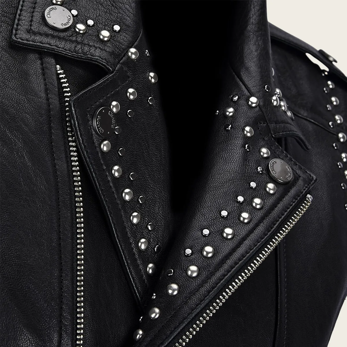 Black biker vest full of studs