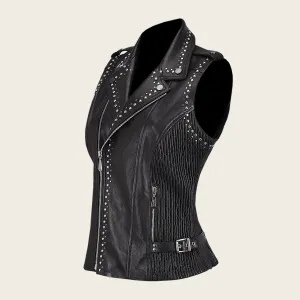 Black biker vest full of studs