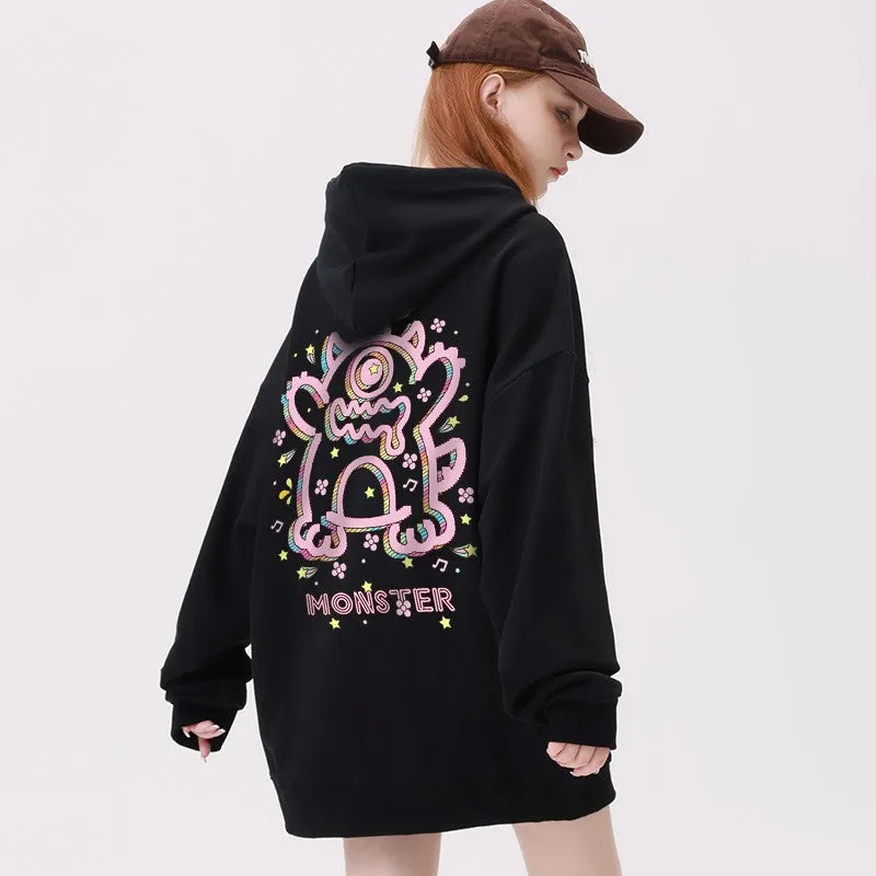 Black sweatshirt women hooded