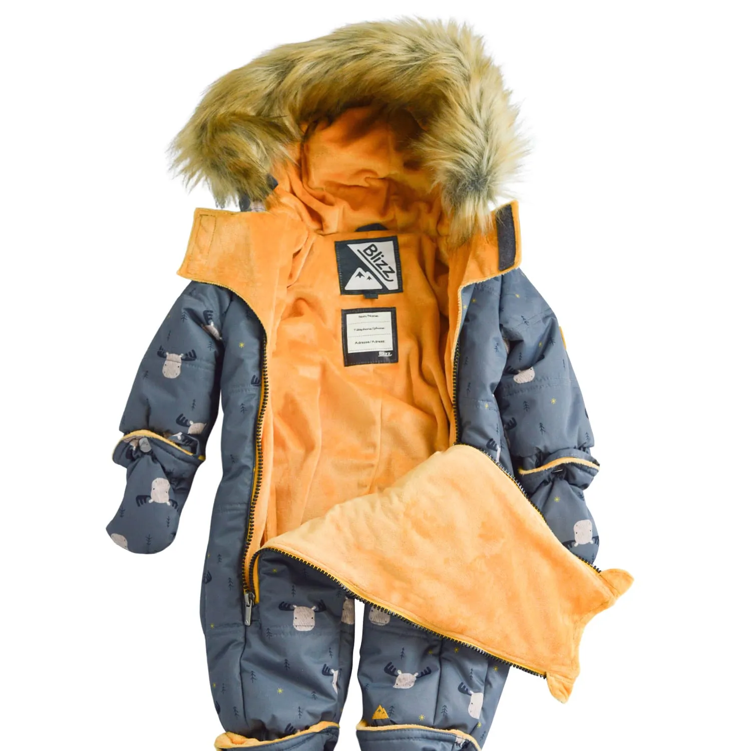 Blizz Baby Boys Moose Snow Suit - 1 piece - (3m to 24m) - 22WBLI3213