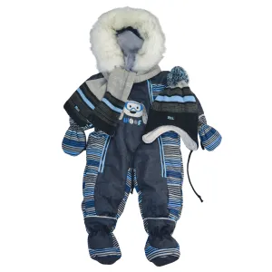 Blizz Baby Boys Puppy Theme Snow Suit - 1 piece - (6m to 18m) - 21WBLI3106