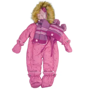 Blizz Baby Girls Fuchsia Hearts Snow Suit - 1 piece - (6m to 24m) - 24WBLI5433