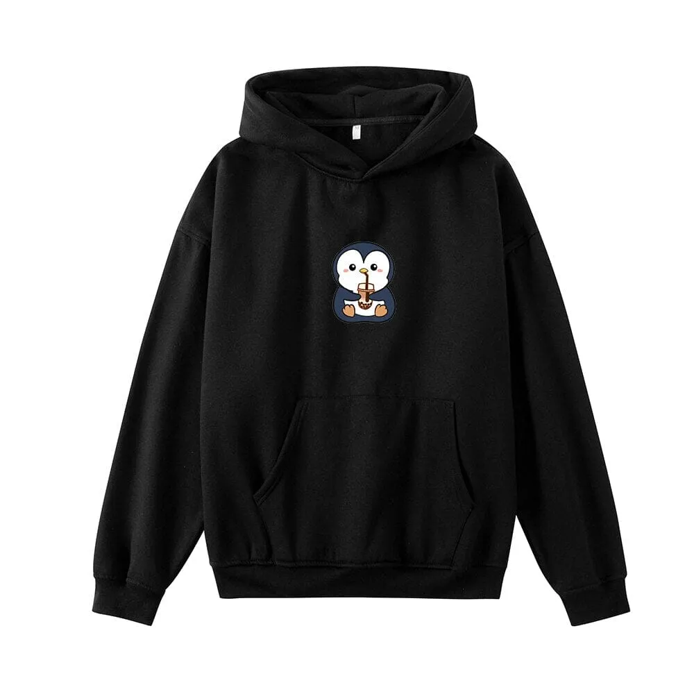 Boba Lovin Penguin Oversized Soft Hoodies