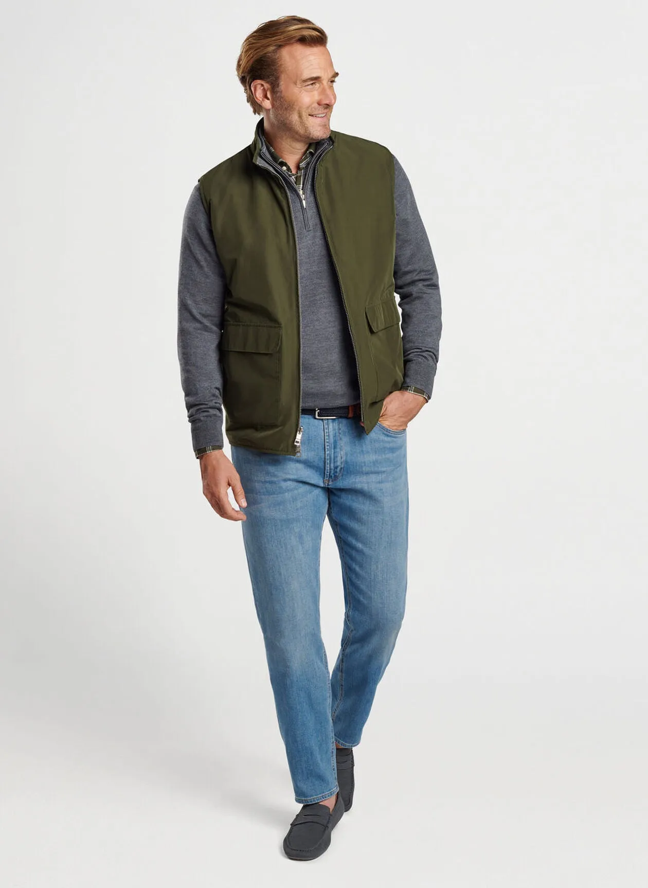 Brentwood Reversible Fleece Vest - Dark Olve