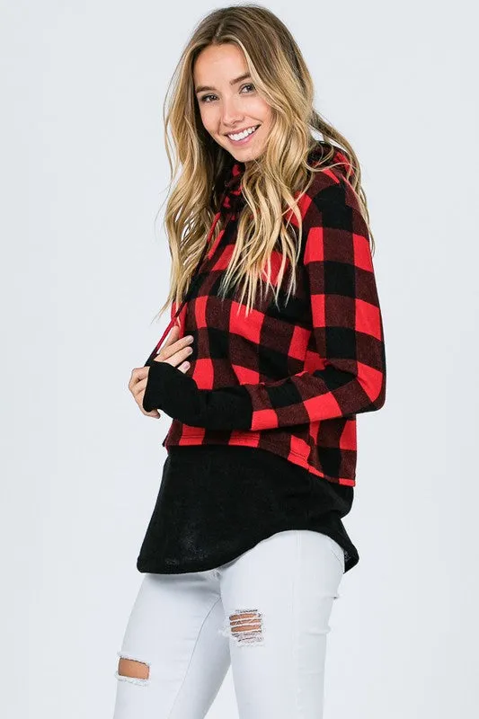 Buffalo Plaid Hoodie- T832