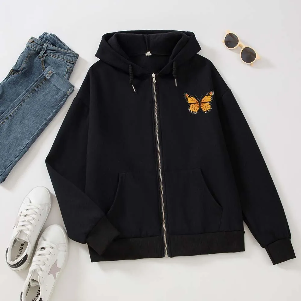 Butterfly Soft Zip-Up Hoodie