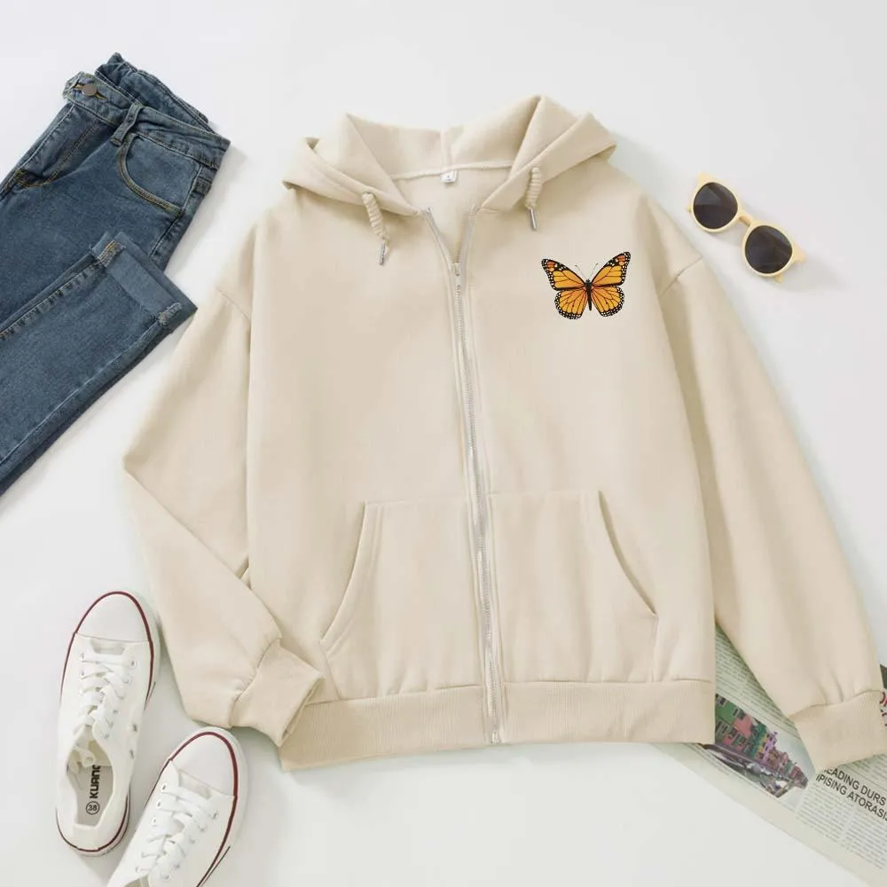 Butterfly Soft Zip-Up Hoodie