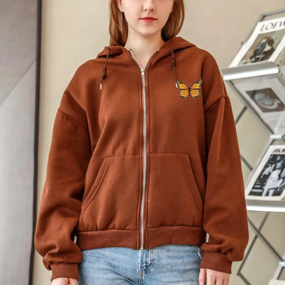 Butterfly Soft Zip-Up Hoodie