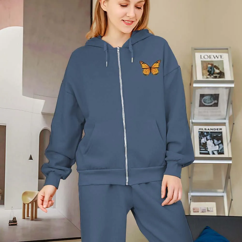 Butterfly Soft Zip-Up Hoodie