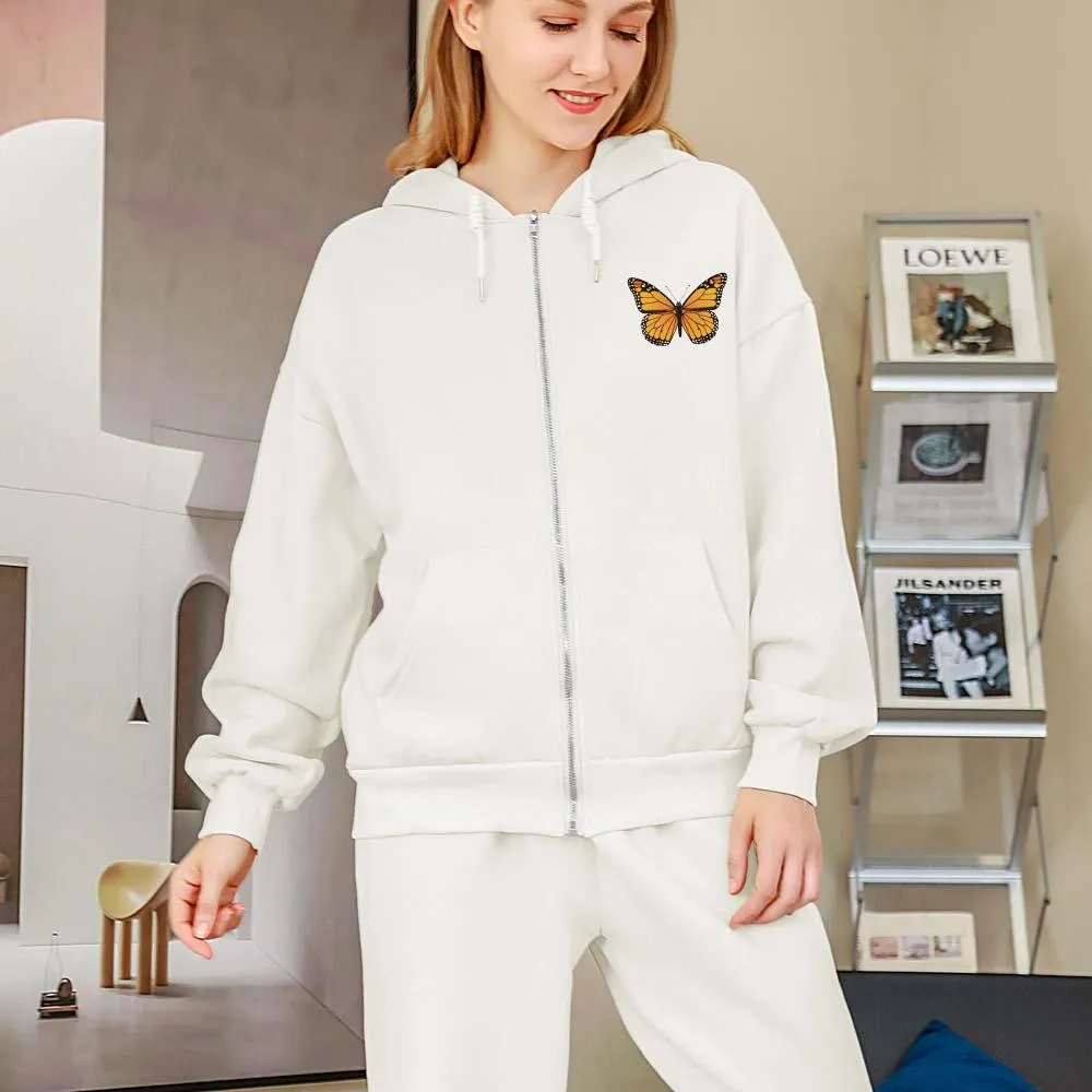 Butterfly Soft Zip-Up Hoodie