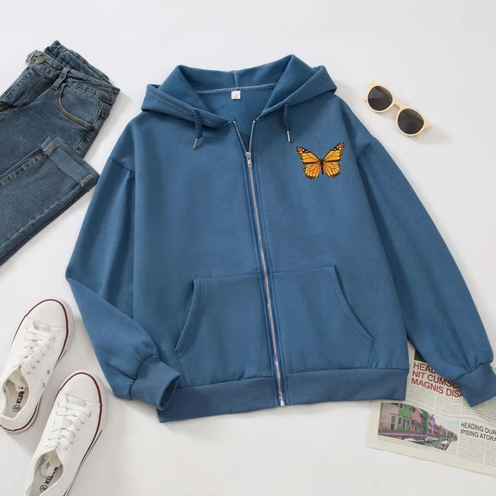 Butterfly Soft Zip-Up Hoodie