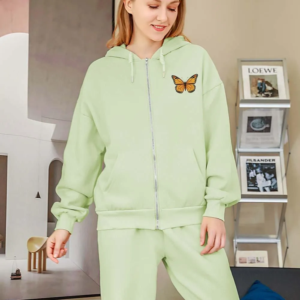 Butterfly Soft Zip-Up Hoodie