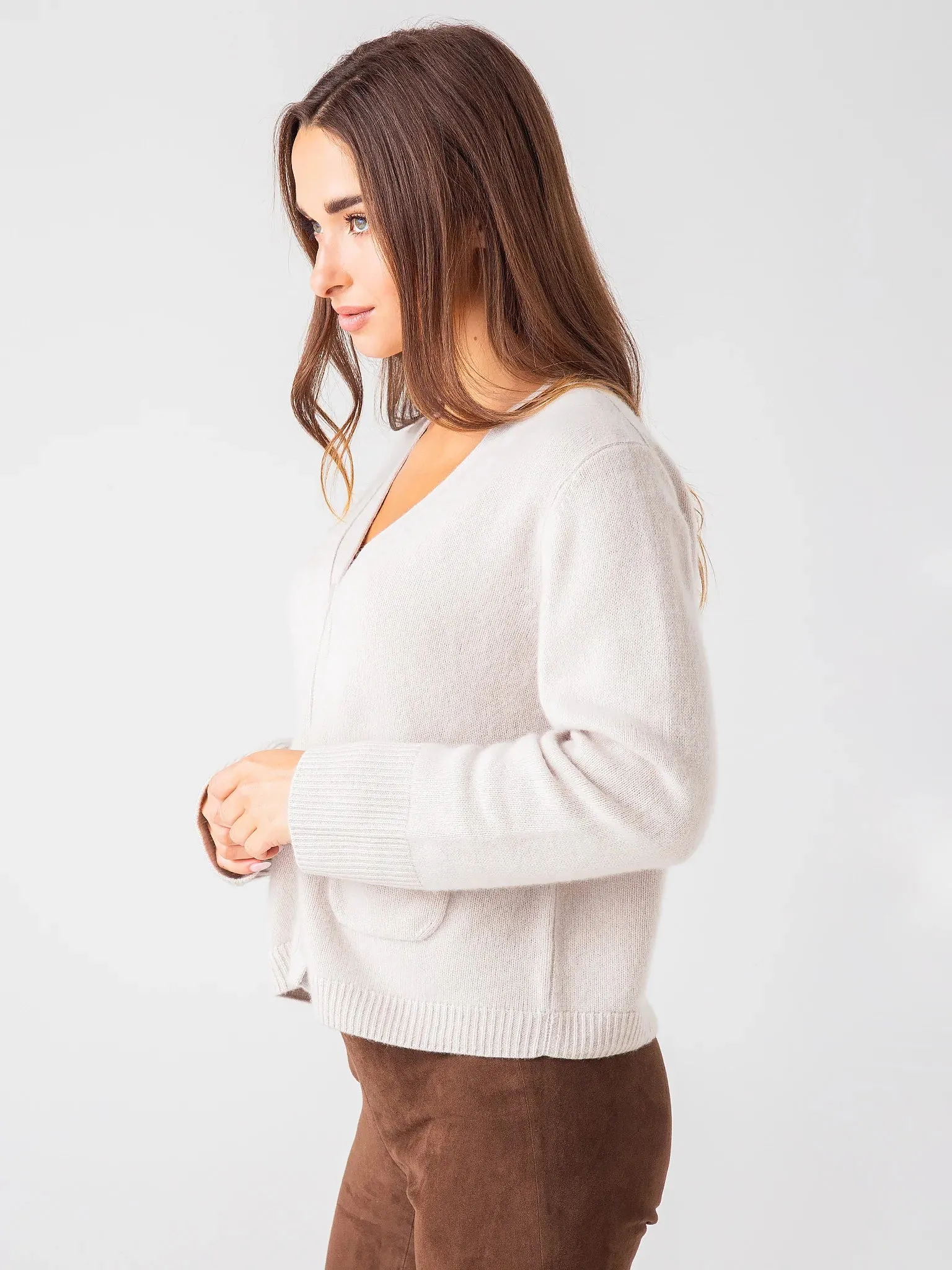 Cashmere Cardigan - Frost Grey