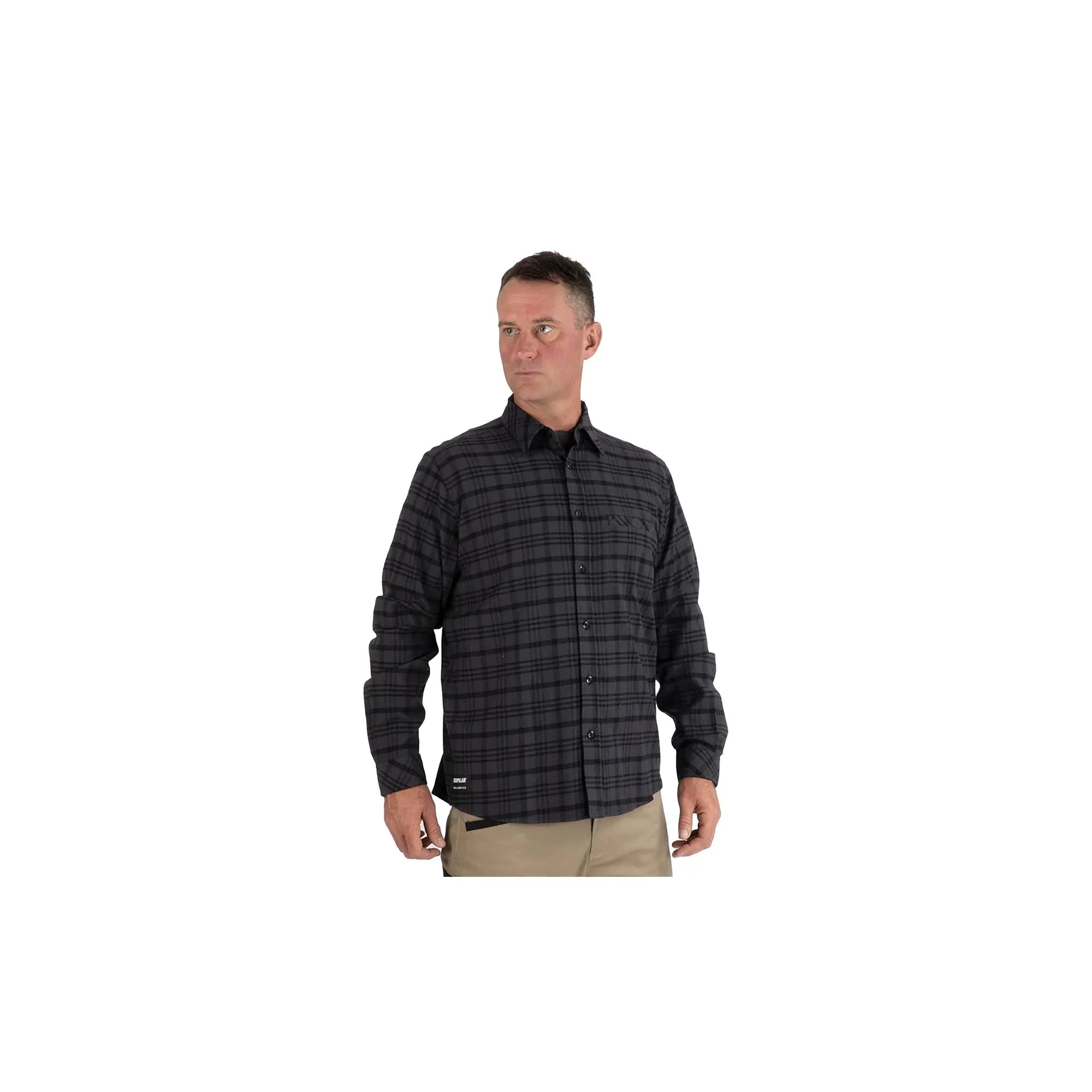 Caterpillar Stretch Flannel Shirt Black Anthracite