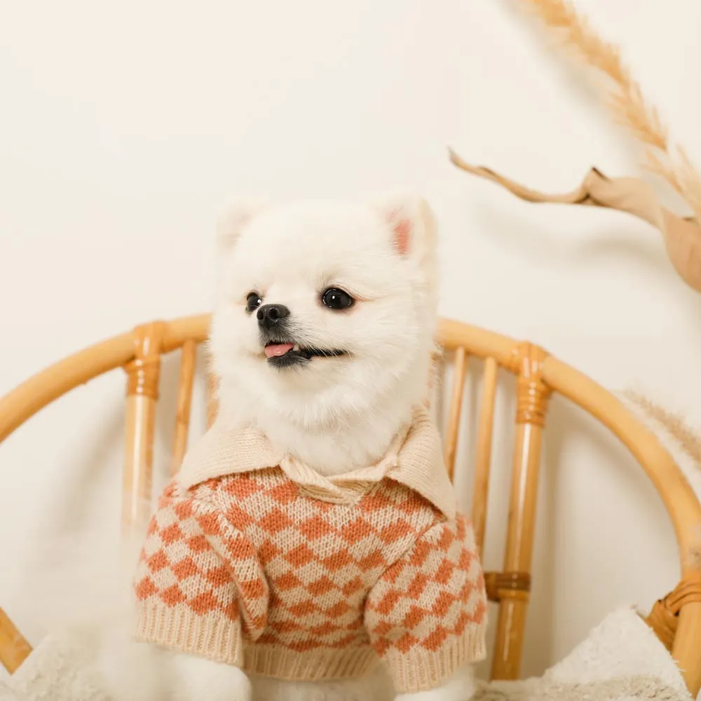 checkered polo sweater