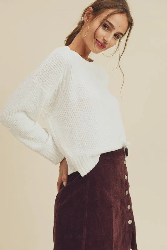 Chenille Crop Pullover