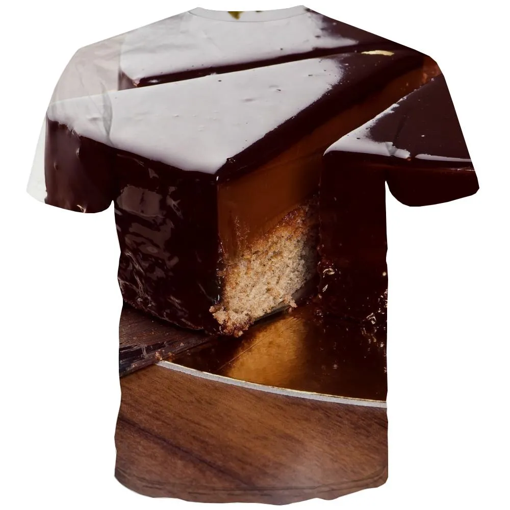 Chocolate T shirts Men Brown T-shirts 3d Delicious Tshirts Novelty Bitter T shirts Funny