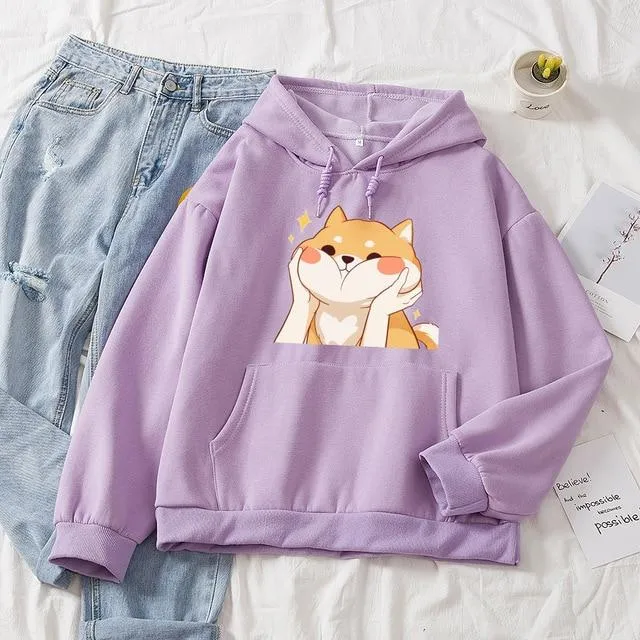 Chubby Shiba Cheeks Soft Hoodie