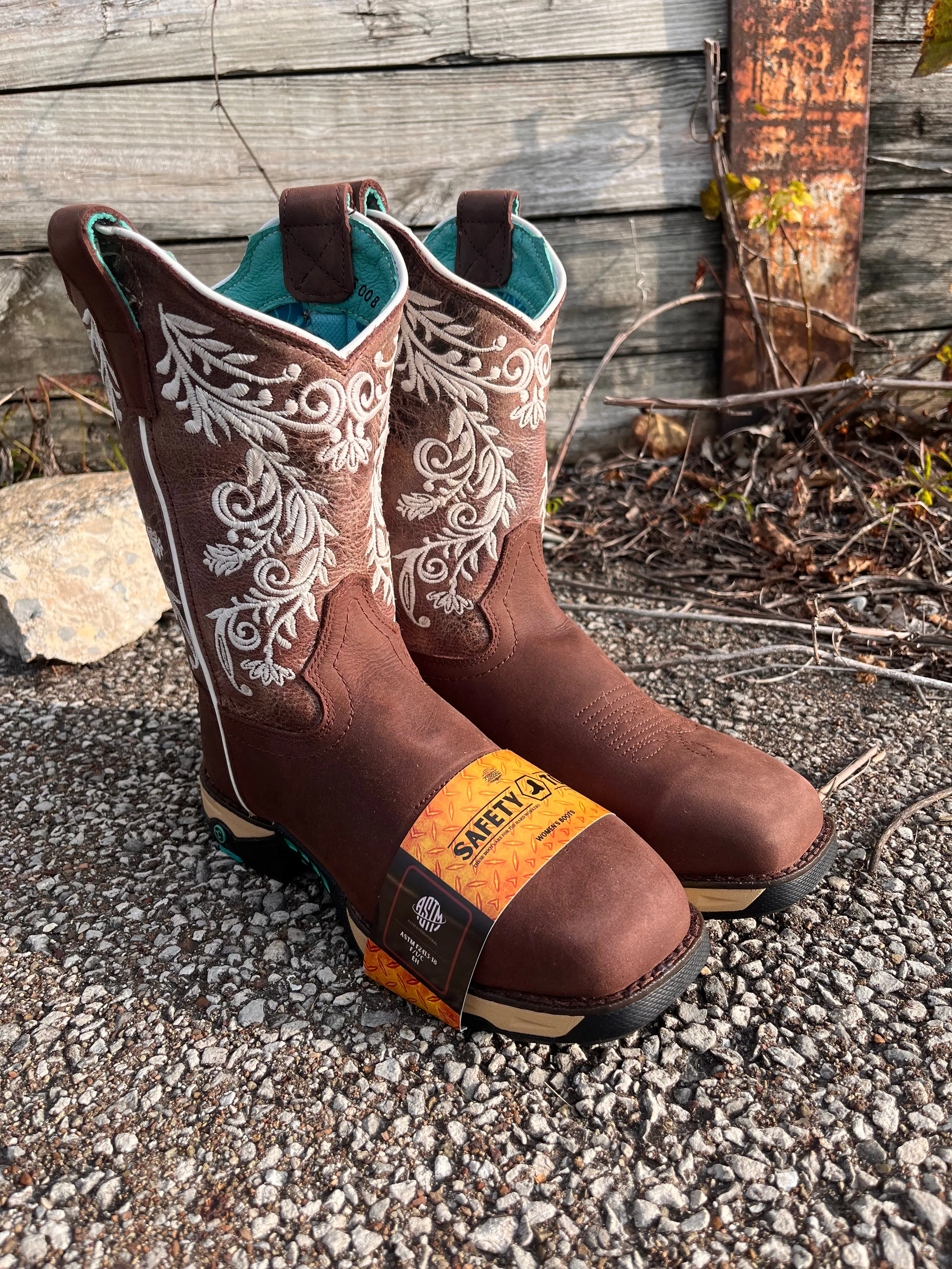 Corral Women's Brown Hydro Resist Safety Toe Cowgirl Work Boots W5008