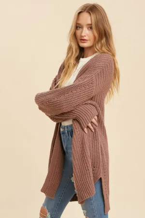 Cozy Knit Cardigan (Rosewood)