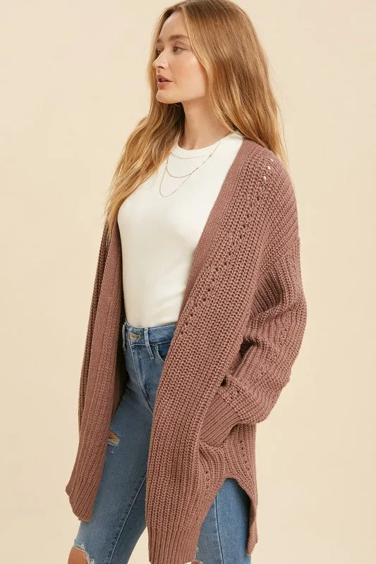 Cozy Knit Cardigan (Rosewood)