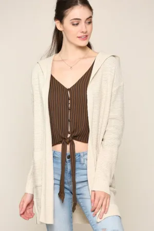 Cream Hooded Cardigan