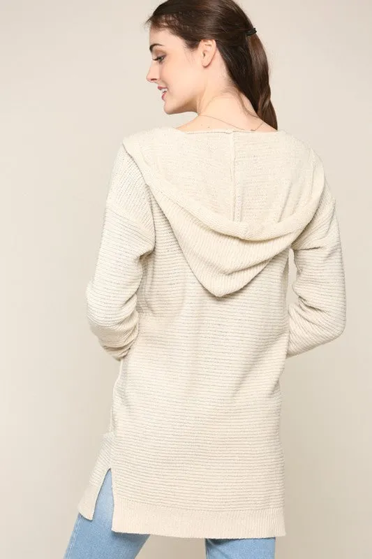 Cream Hooded Cardigan