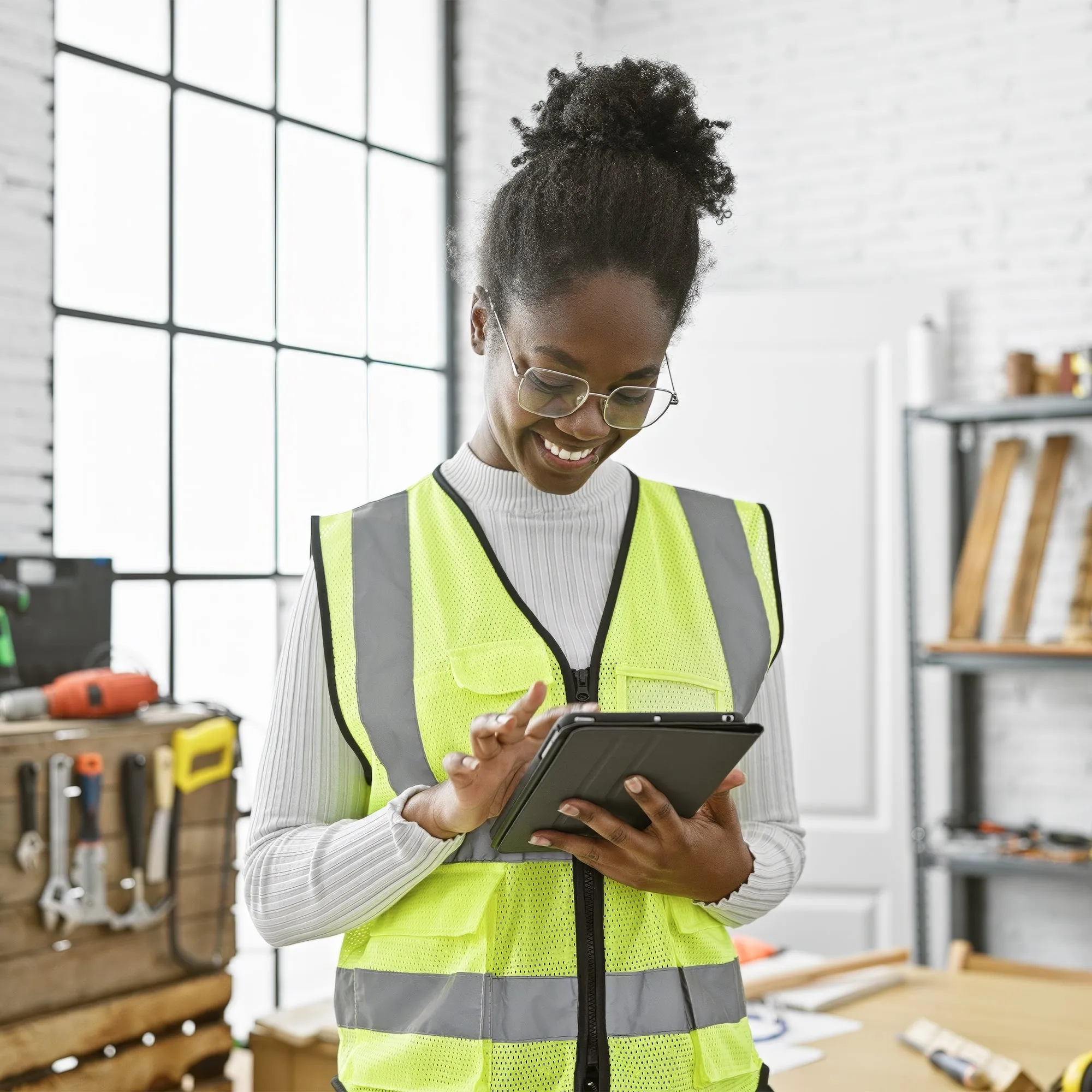 Deluxe Adult High Visibility Safety Vest With Clear ID Pocket