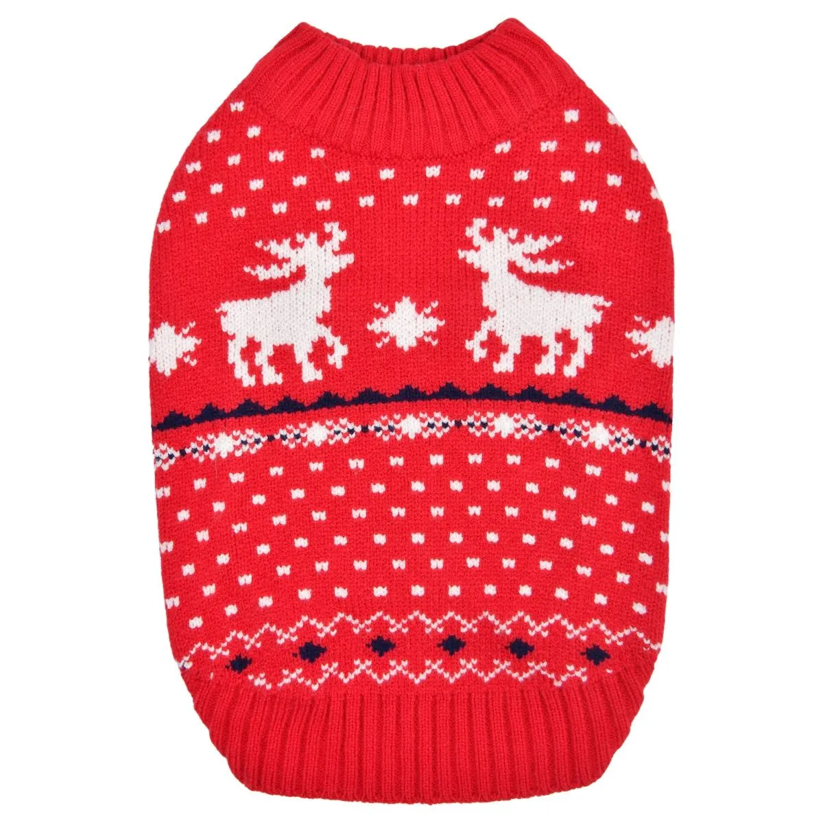 dyani knit reindeer sweater - red - small size