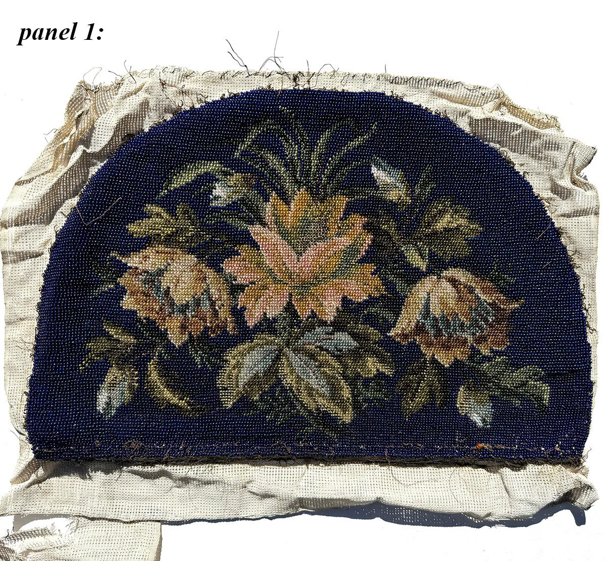 Fabulous Large Pair of Victorian Beadwork Panels Made for Tea Cozy, Perfect to Make into Pillows