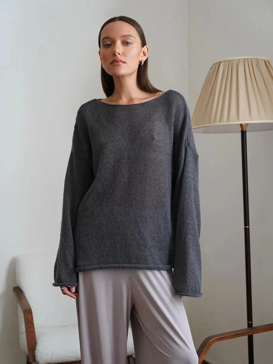 Fashionable Loose Thin Comfortable Stylish Sheer Chic Cozy Korean Knit Sweater