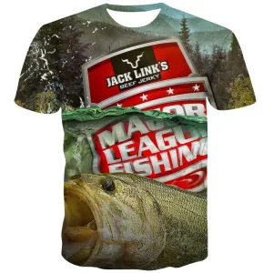 fishing T shirts Men fish T-shirts 3d Short Sleeve T shirts New Slim Big Size