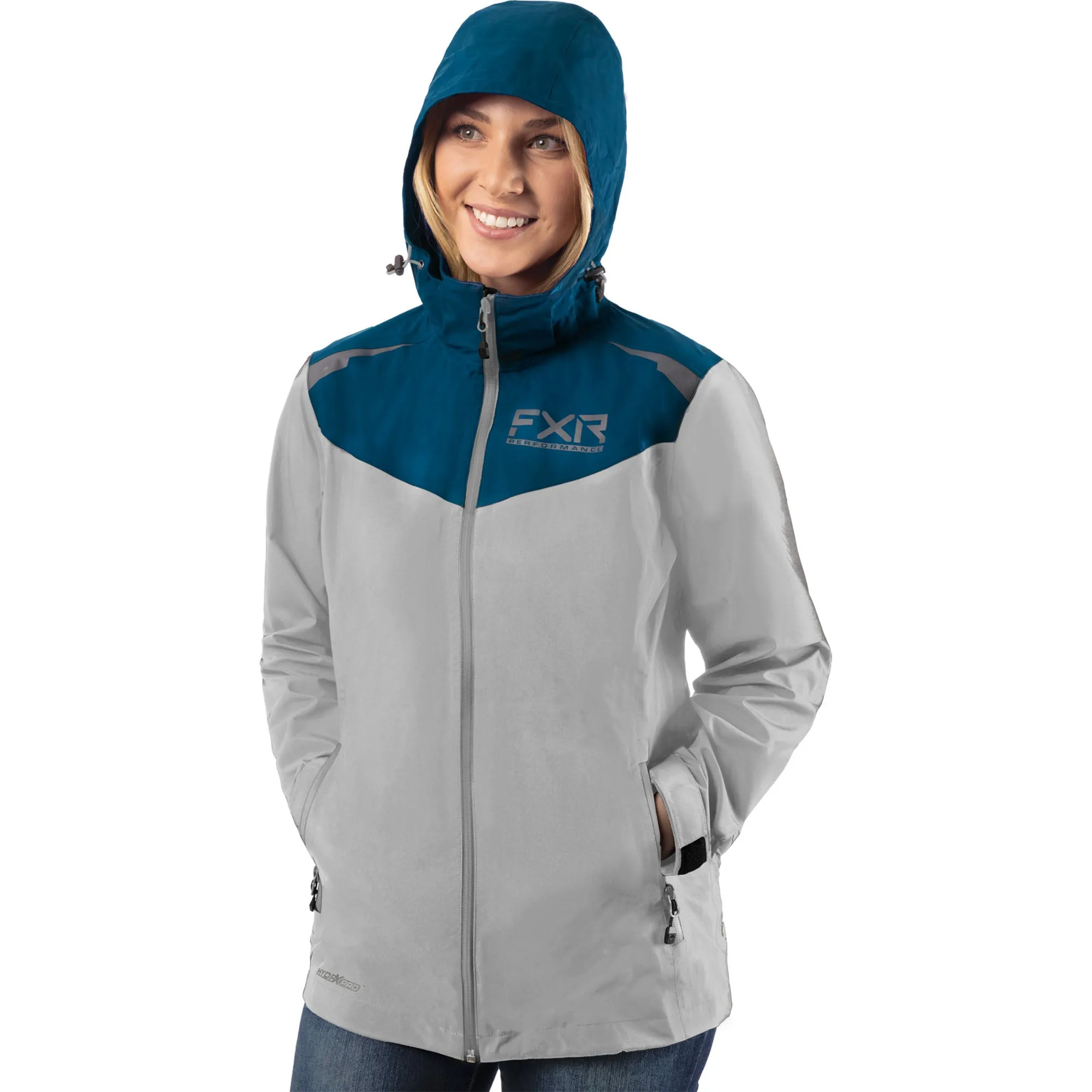 FXR  Womens Grey Ocean Adventure Tri-Laminate Jacket Waterproof Breathable