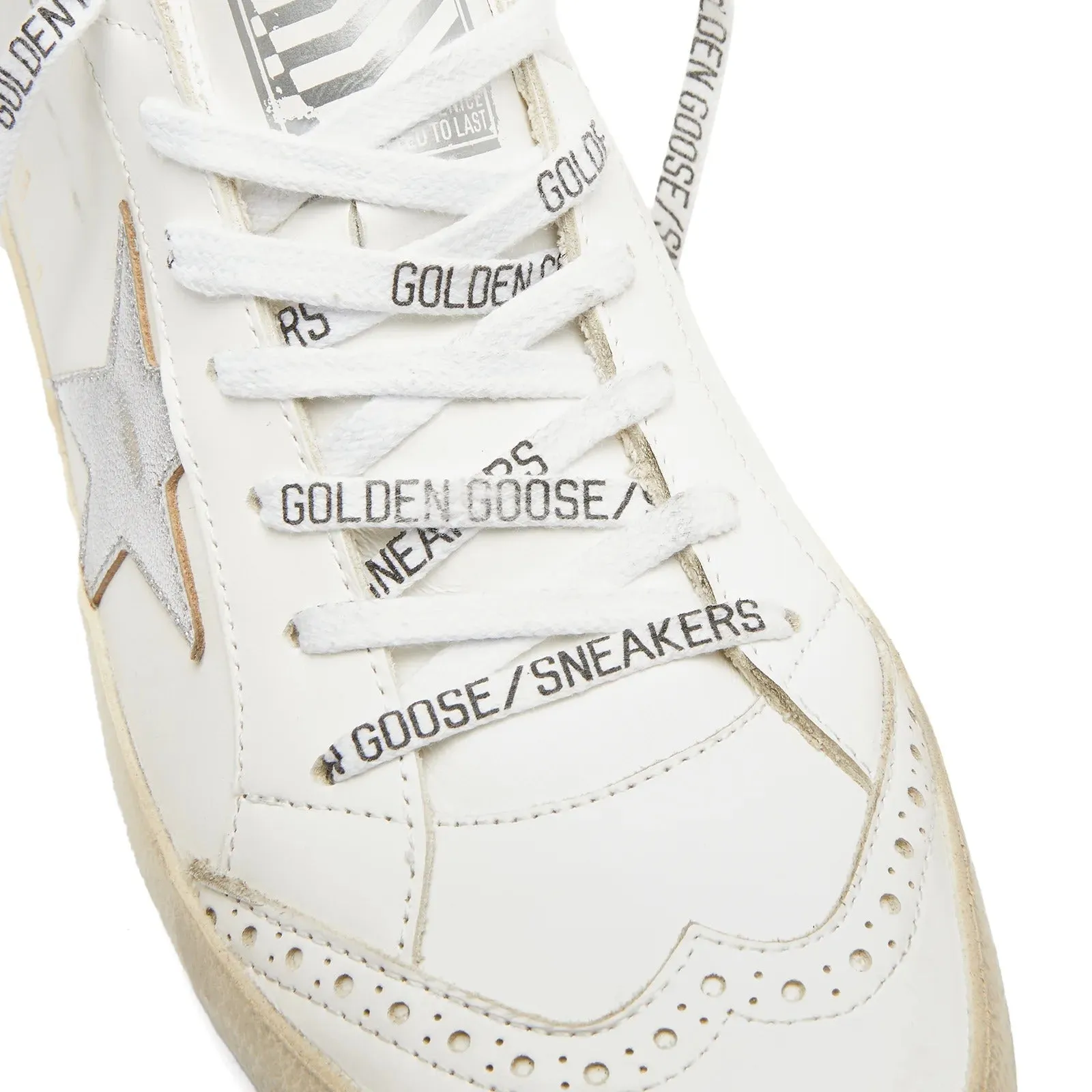 Golden Goose Mid Star Leather Sneakers, beige/pink/silver