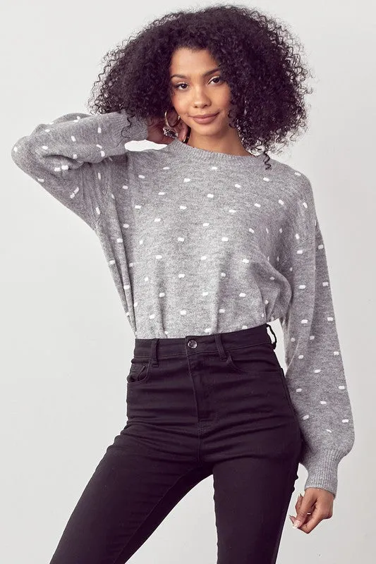 Grey Polka Dot Sweater