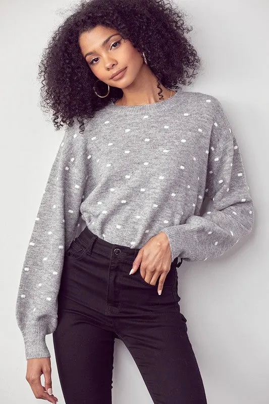 Grey Polka Dot Sweater