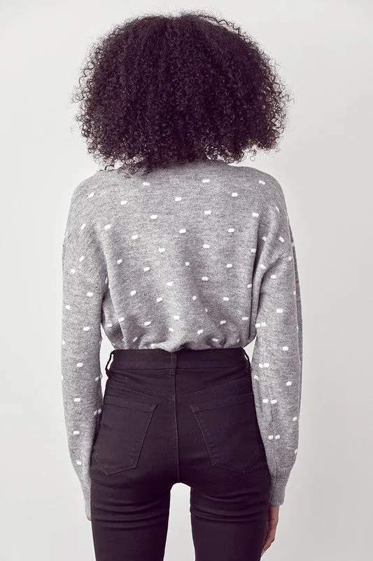 Grey Polka Dot Sweater