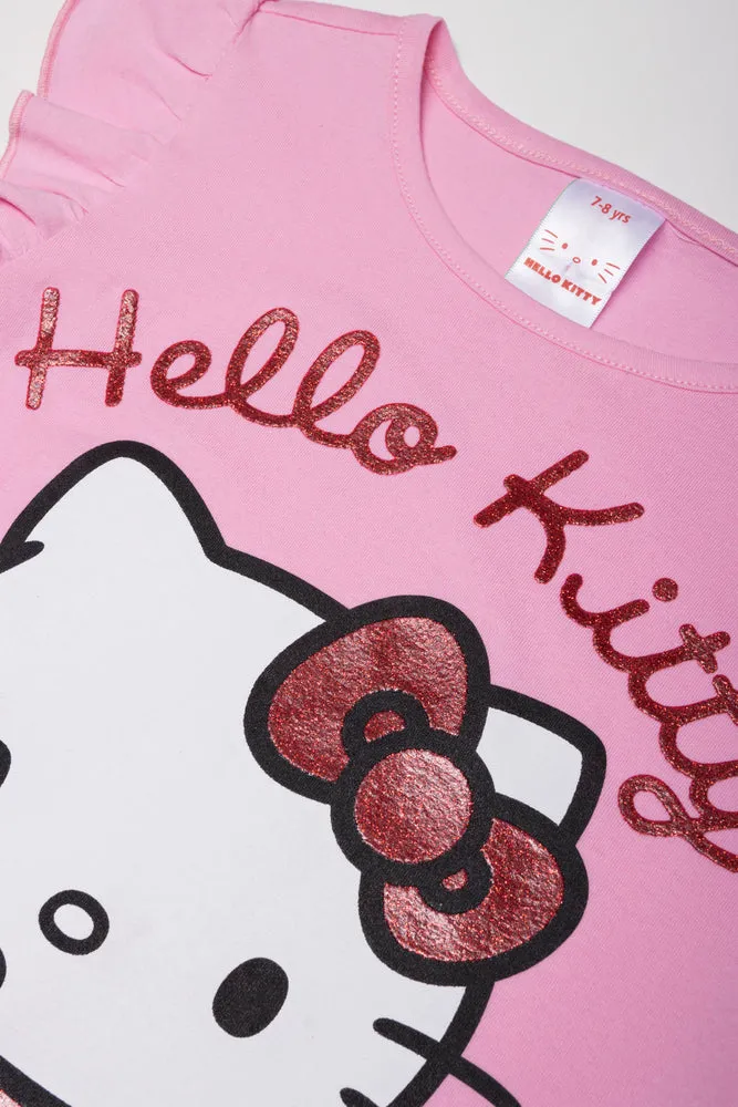 Hello Kitty 2 Pack T-Shirts Black And Pink